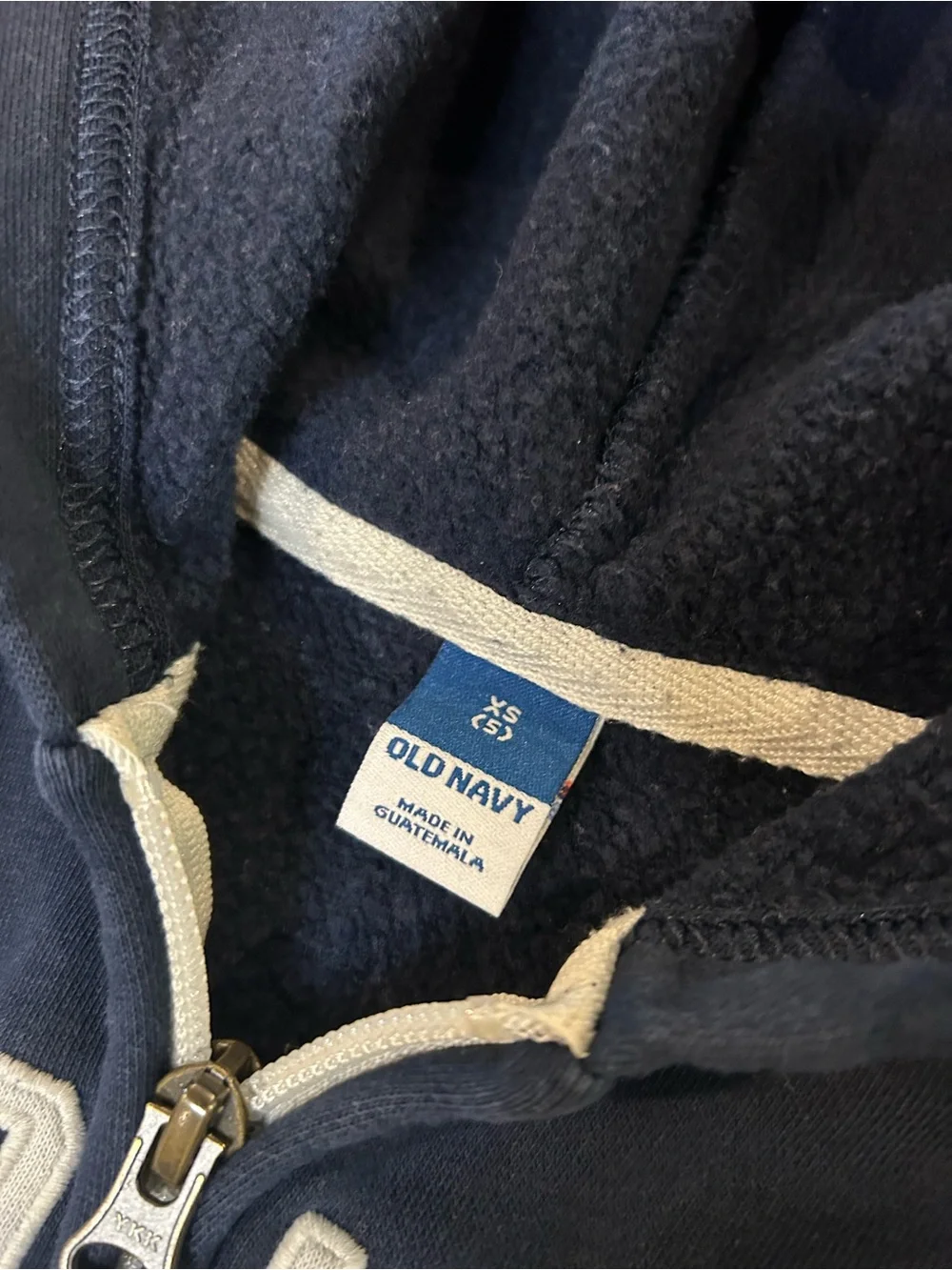 Old Navy Navy Blue Kids Zip Hoodie with White Logo